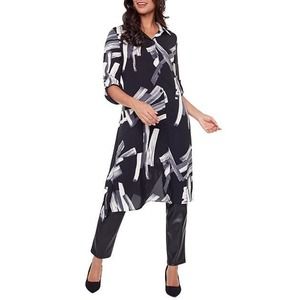 Women's Duster Dress Size M Compli-K Black White Brush Stroke 3/4 Sleeve NWT